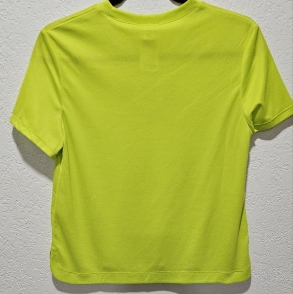 Reebok Top Women's Medium Neon Yellow Graphic Tee Runnin T-shirt - Picture 4 of 9